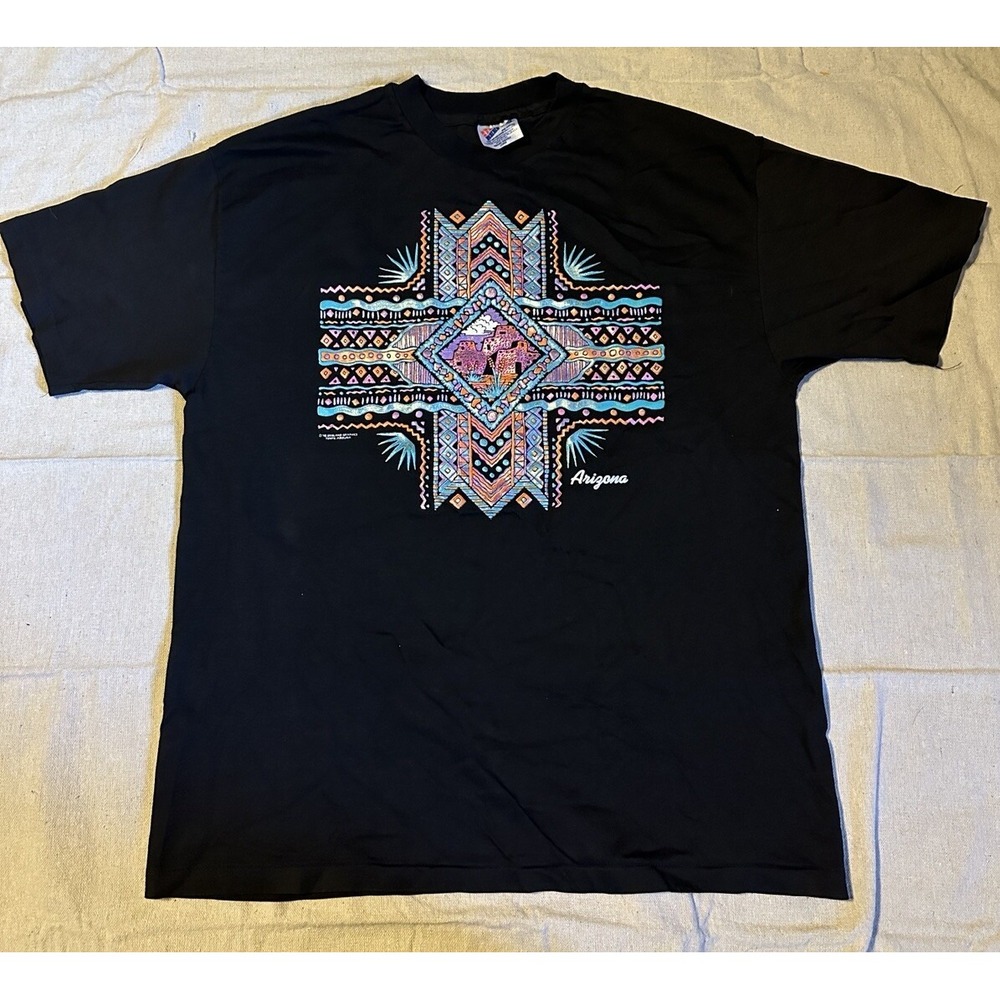 Vintage 1993 Arizona Aztec Graphic Tee Single Stitch Made In USA
